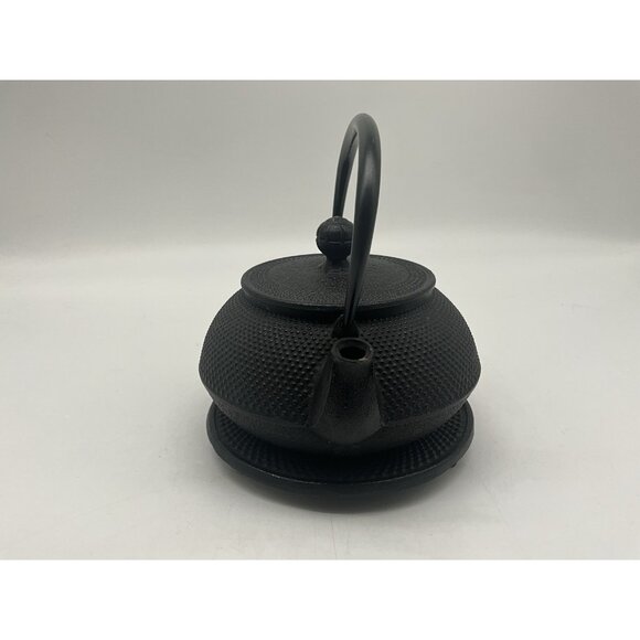 Cast Iron VTG Teapot with Handle & Hobnail Design Japanese Nambu Tekki Tetsubin - Picture 7 of 16